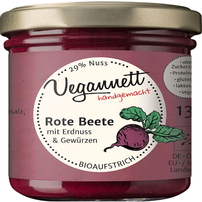 Bio Brotaufstrich Rote Beete mit Erdnuss & Gewürzen