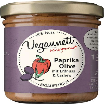 Bio Brotaufstrich Paprika-Olive mit Erdnuss & Cashew