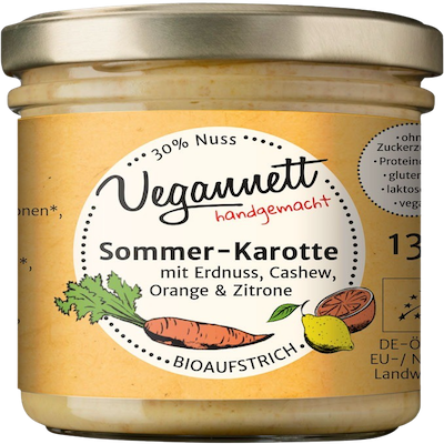 Bio Brotaufstrich Sommer-Karotte mit Cashew & Erdnuss